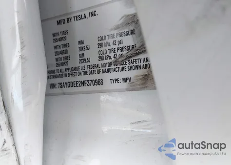 2022 Tesla Model Y Long Range Dual Motor All-Wheel Drive из США, поврежденный, VIN 7SAYGDEE2NF370968